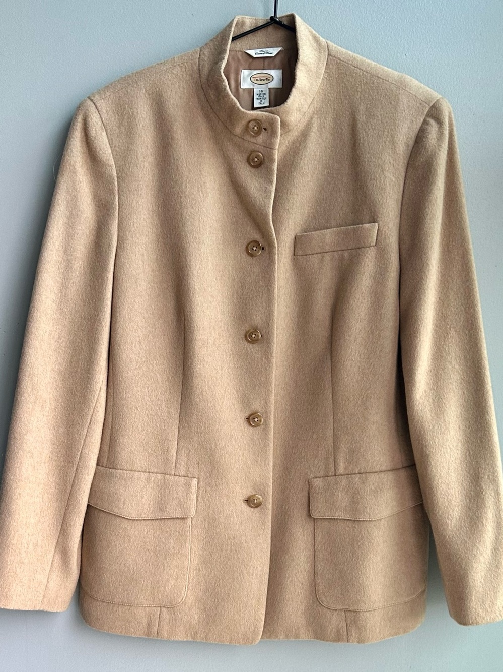 VINTAGE 90’s NEW TALBOTS camel hair lined blazer / mandarin collar ⭐️⭐️⭐️